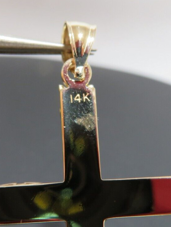 14K YG DIAMOND CLUSTER CROSS PENDANT 0.35 tcw 22.77 MM X 43.50 MM 5.47g(AI-2251)