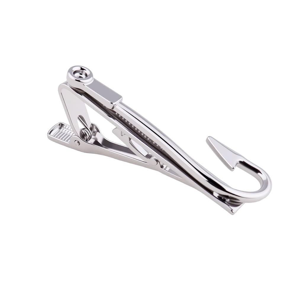 Fishing Hook Tie Clip for Dad Husband Birthday Gifts for Fish Lovers