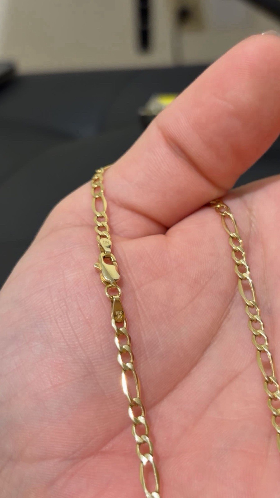10k Gold Figaro Chain Necklace 22-inch 3.5mm