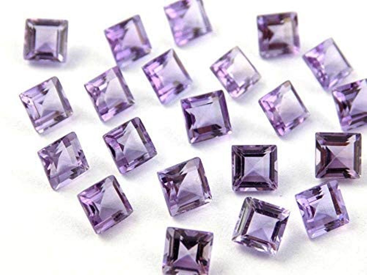 4X4MM TO 10X10MM NATURAL PINK AMETHYST SQUARE CUT FACETED LOOSE GEMSTONE