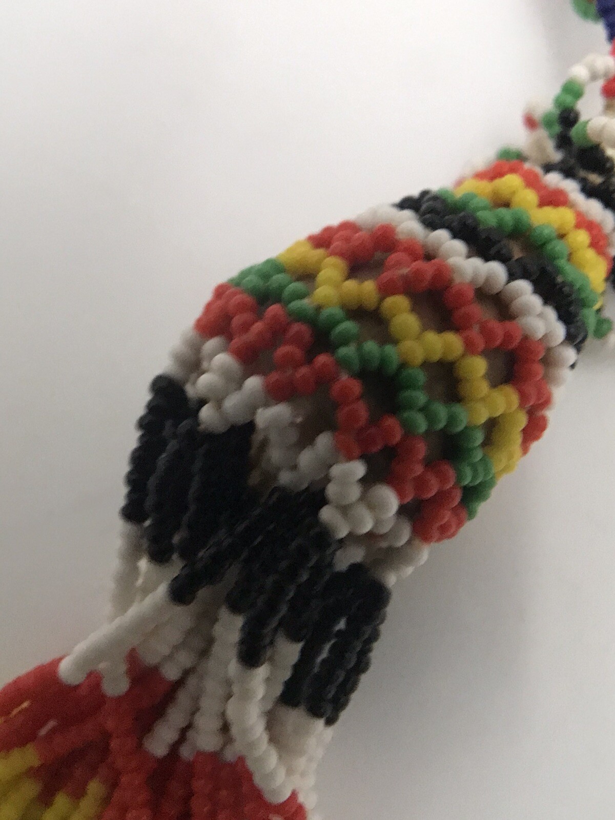 Vintage 1960s Handcrafted Beaded Necklace South Asia Borneo Tribal Ethnic