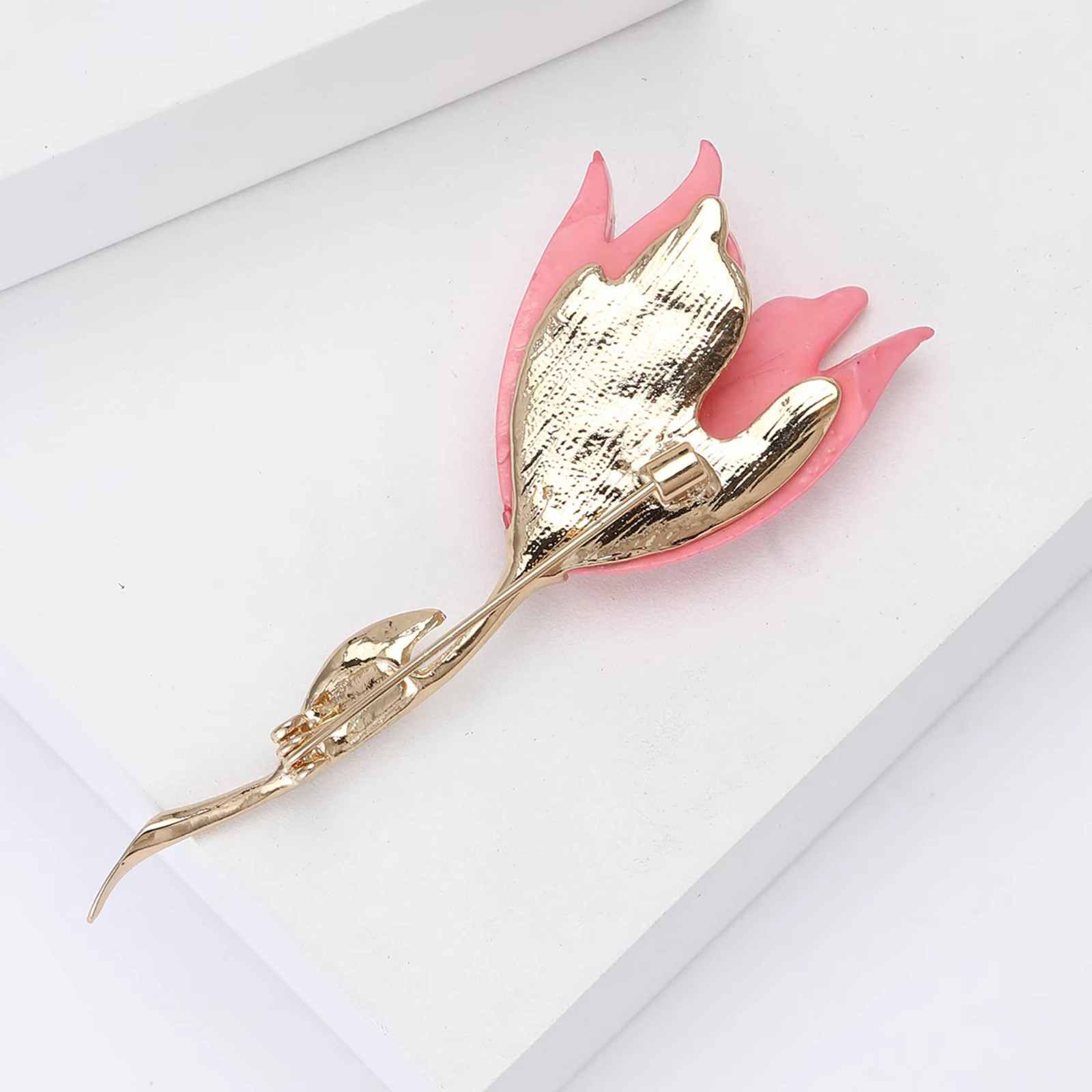 Women’s Enamel Tulip Flower Brooch Pin Fashion Alloy Lapel Badge Jewelry Gift