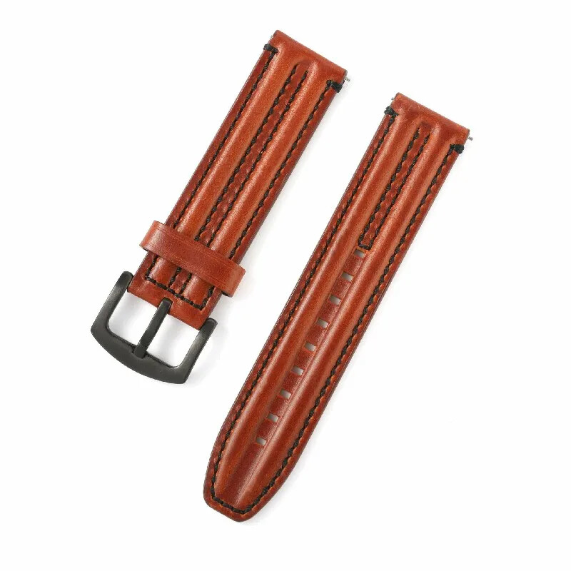 Cow Leather Watch Strap 20mm 22 24mm Stitching Watch Band Vintage Wristband Belt