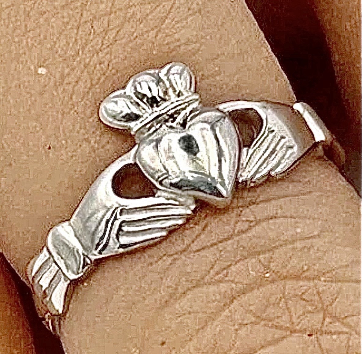 Sterling Silver 925 Irish Claddagh Ring Celtic Weave Braided Band JMH Dublin