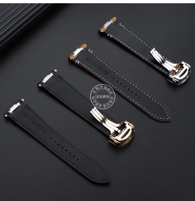 Genuine Leather Watchband For Car.tier Sandoz Large Medium-Sized Santos WSSA0010