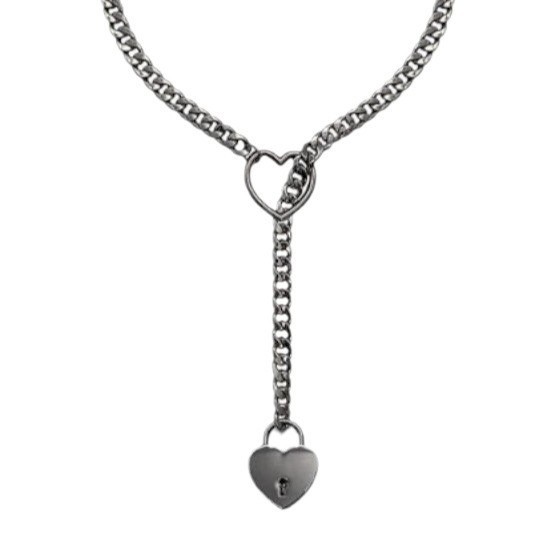 Love Lock Heart Necklace for Women – Romantic Stainless Steel Peach Pendant.