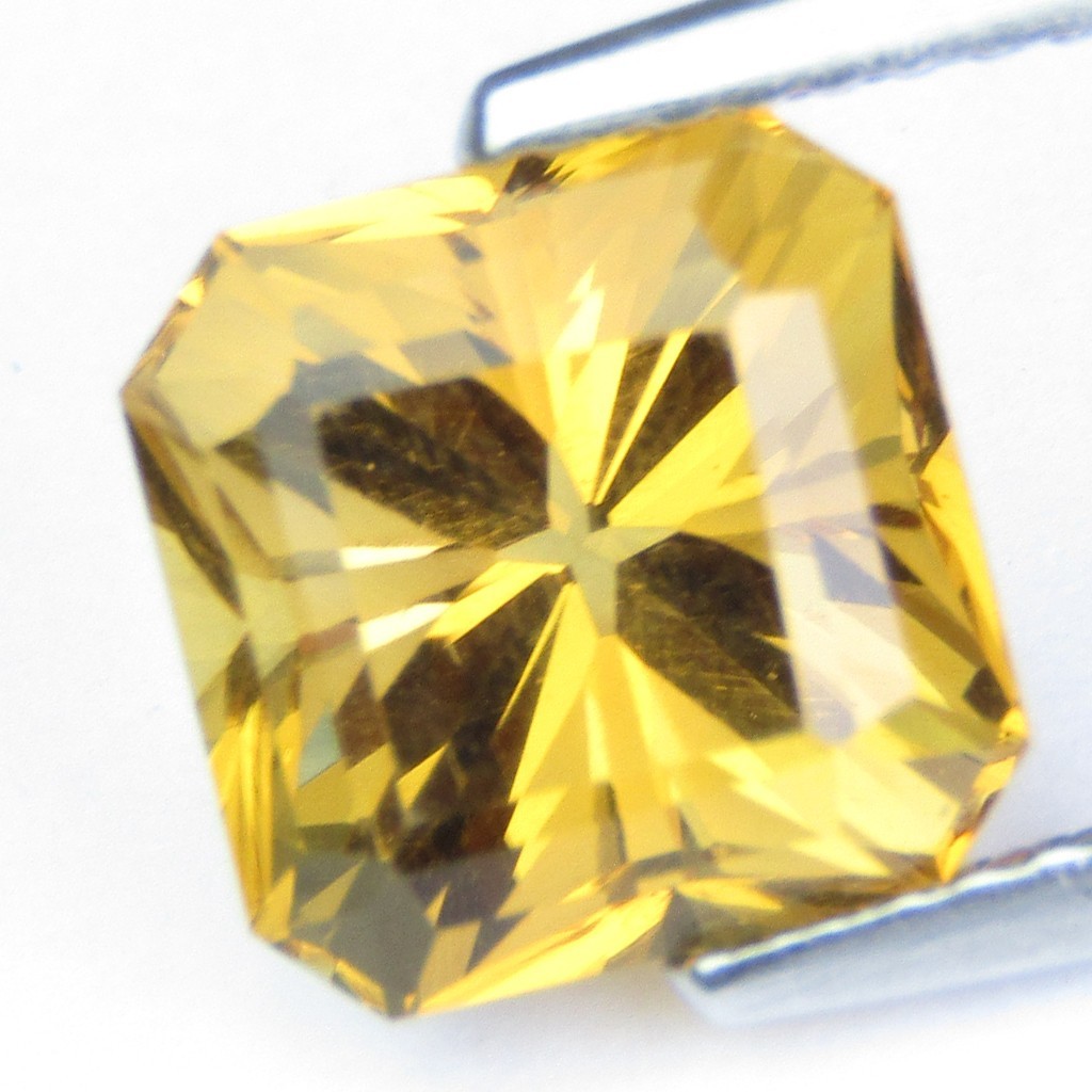 3.35Cts Ravishing Natural Citrine 8.7mm Asscher Cut Loose Brazil Gemstone–VIDEO