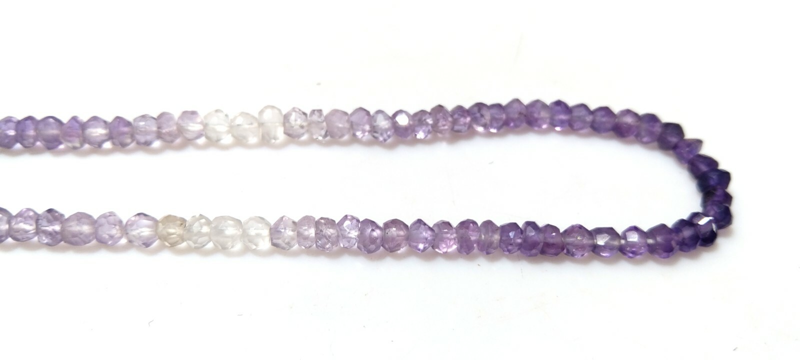 NATURAL AMETHYST SHADED 3.5-4MM RONDELLE FACETED GEMSTONE BEADS 13″INCH 1 STRAND