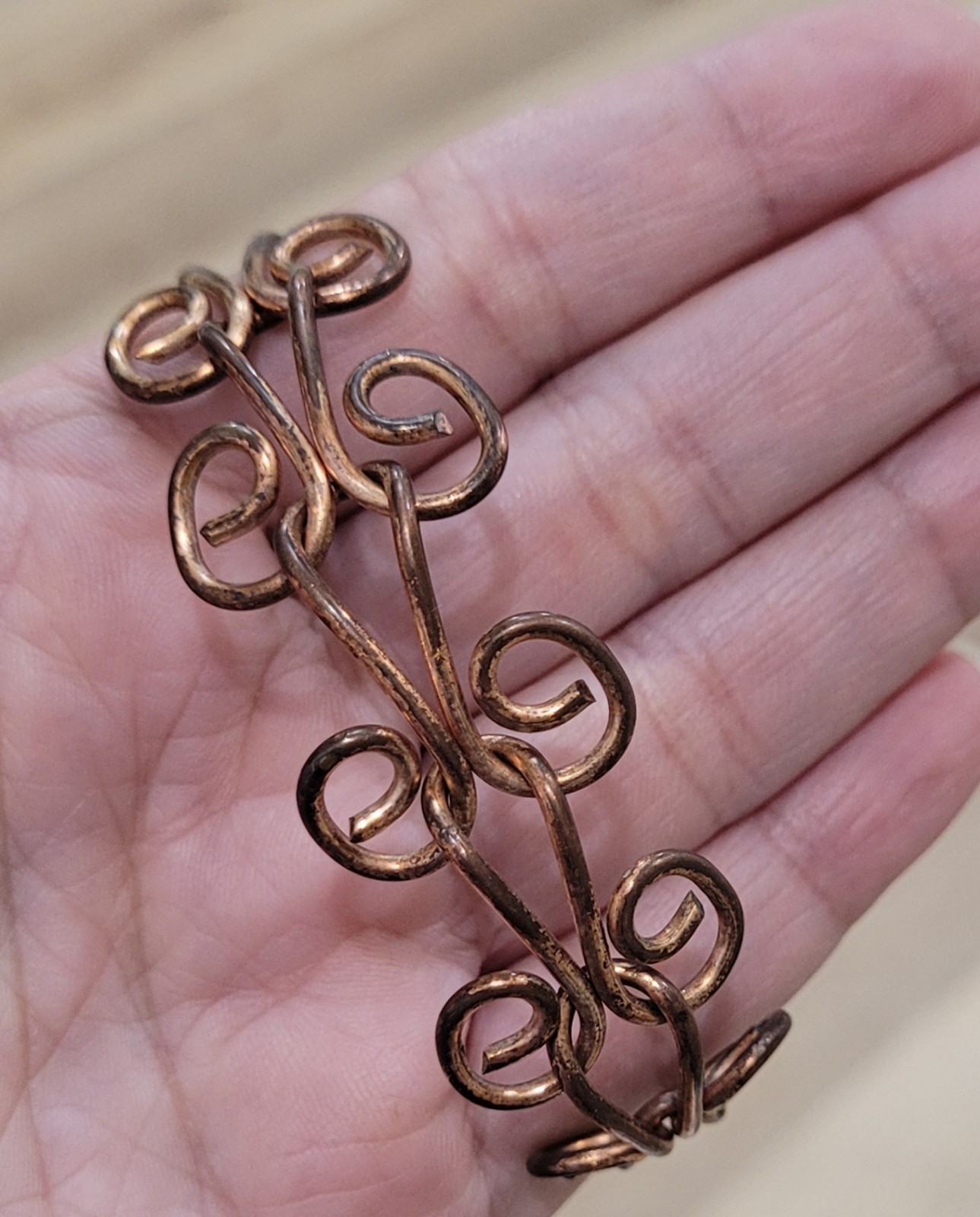 Spiral Bracelet Copper Alloy Metal Swirl