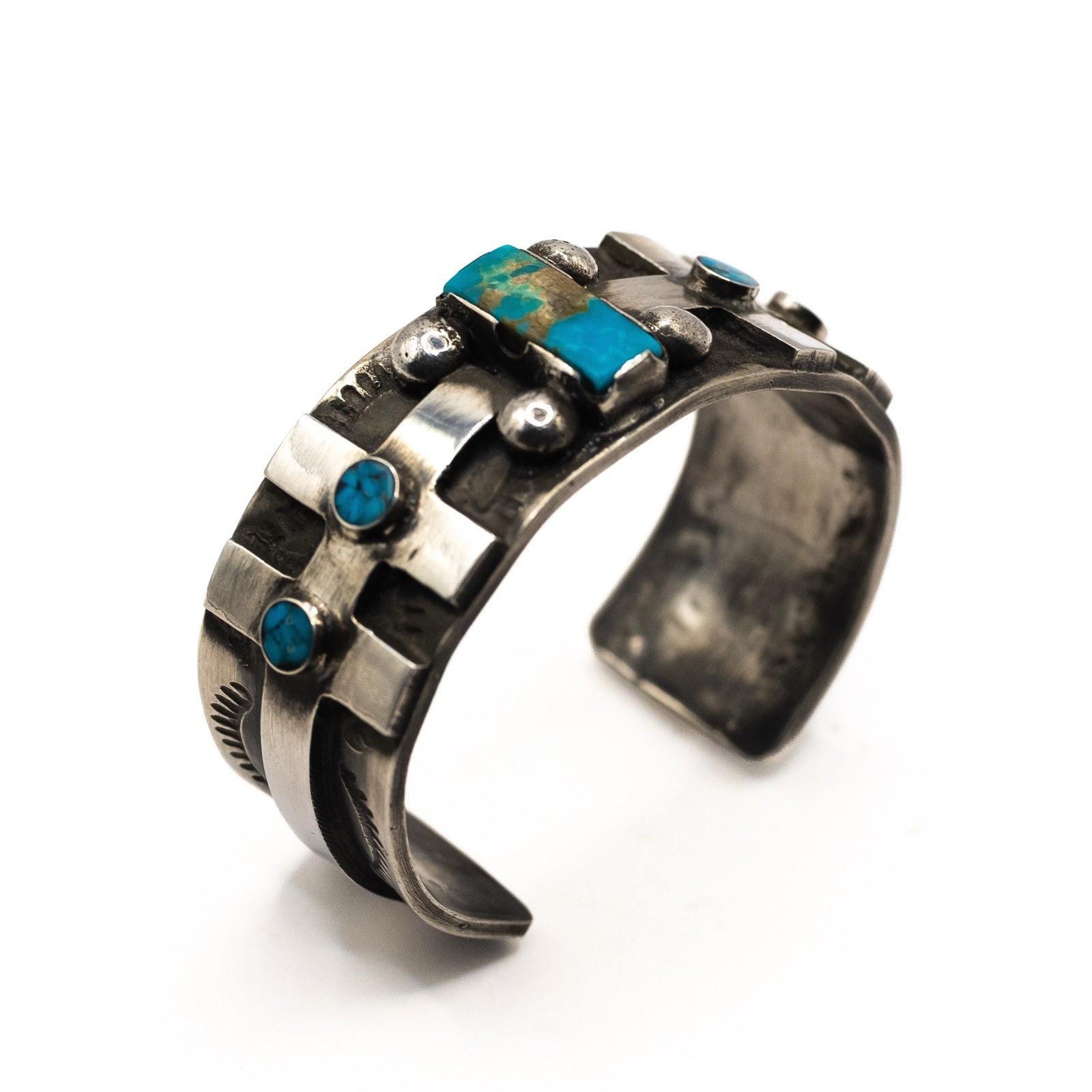 Dragonfly Silver Cuff Size 5.75 Turquoise Southwestern Collectors Piece