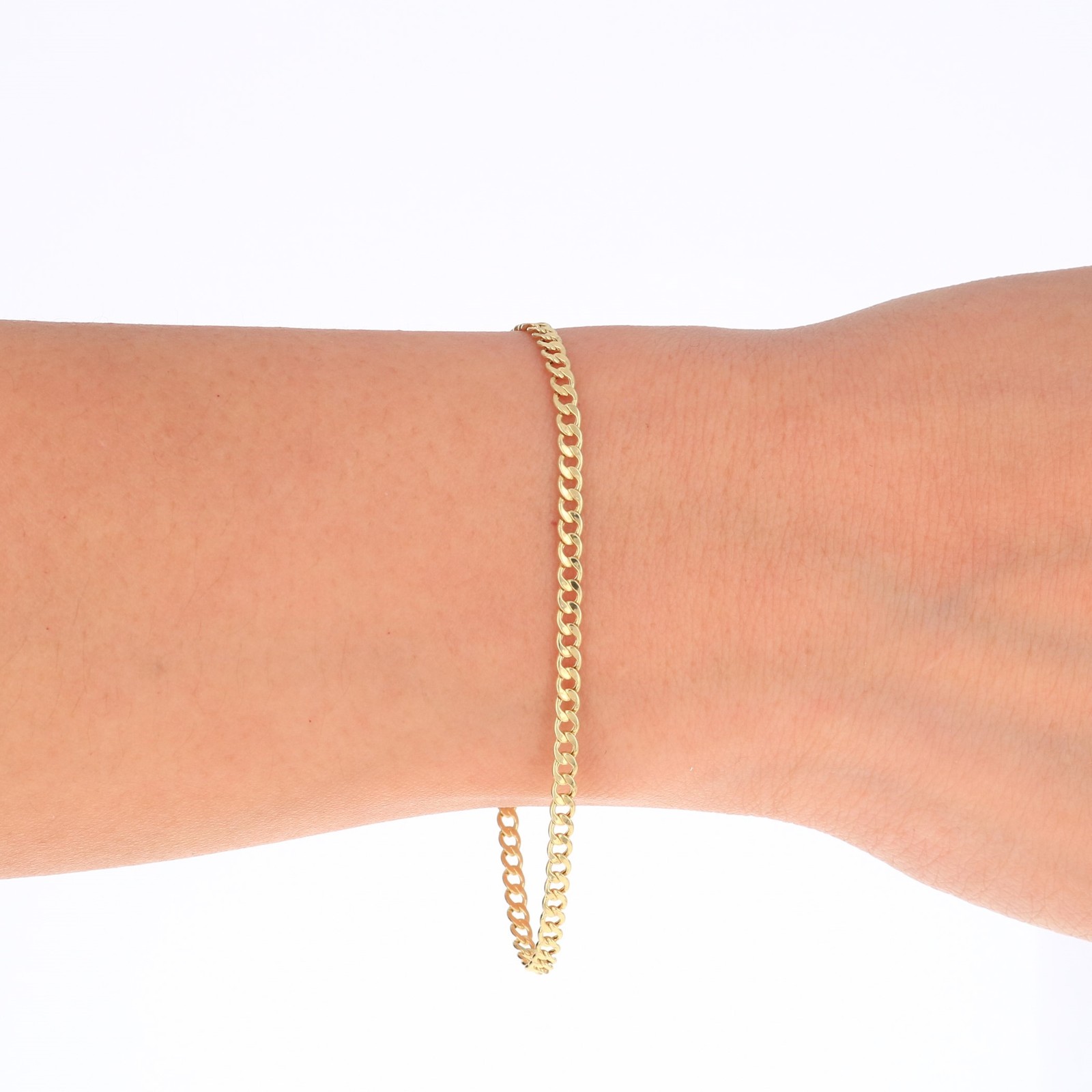 14K Real Yellow Gold 3.5mm-6.5mm Cuban Curb Chain Link Bracelet Men Women 7″- 9″