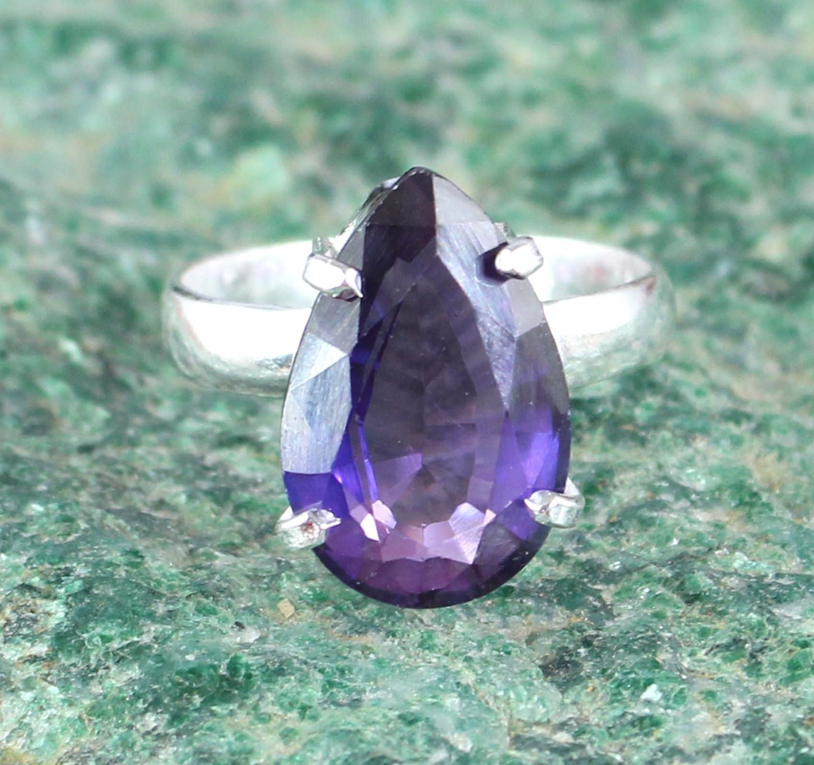 AGI Certified 8.40 Ct Natural Pear Boysenberry Sapphire Gemstone Ring SEE VDO
