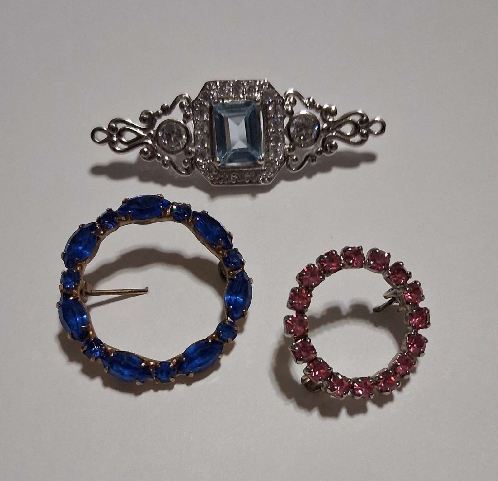 Cluster 3 Pins Vintage 2 Circle & 1 Bar Pins Alexandrite