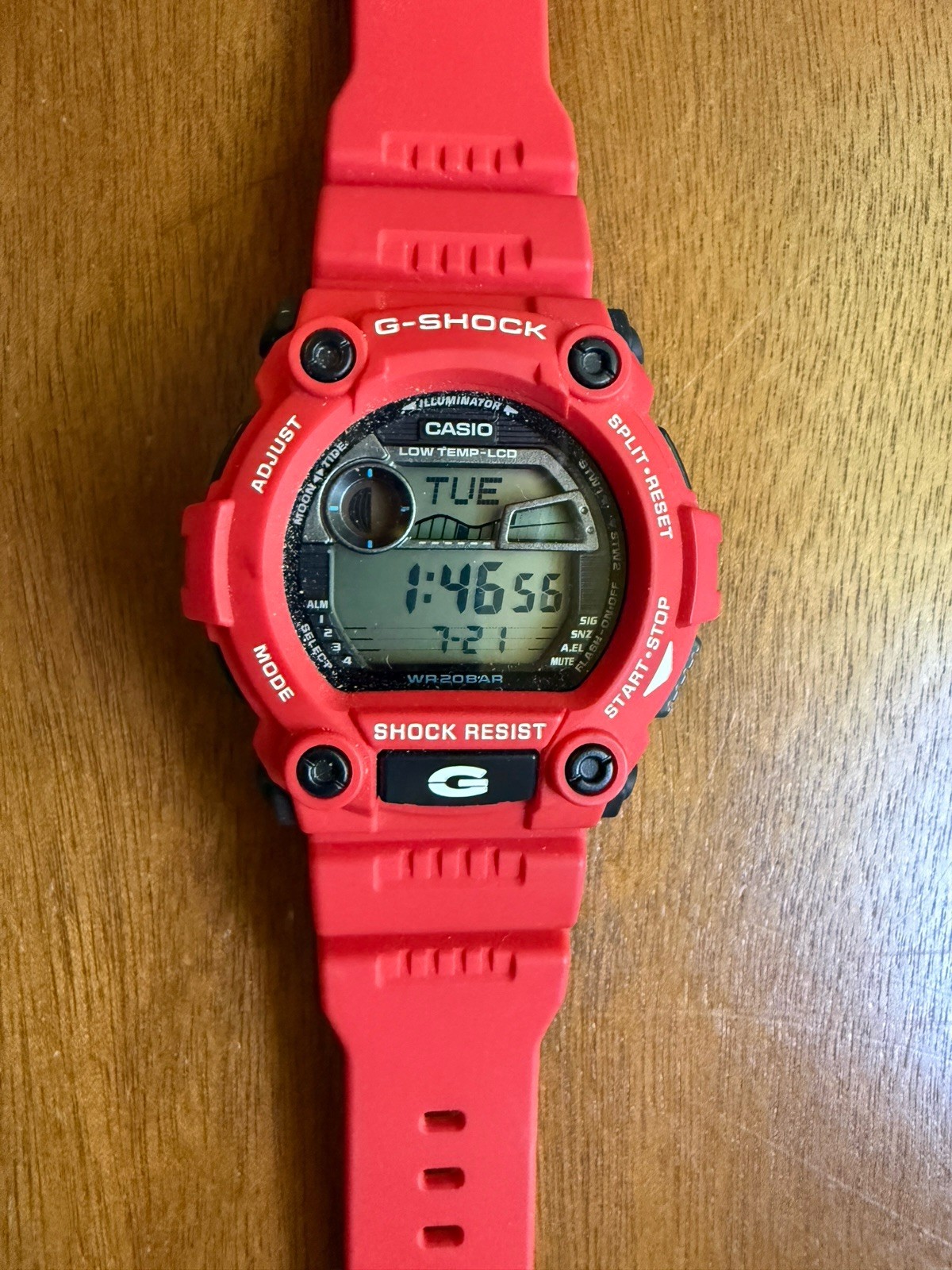 Casio G-Shock Red 3194 G-7900A-4 Tide/Moon Digital Watch