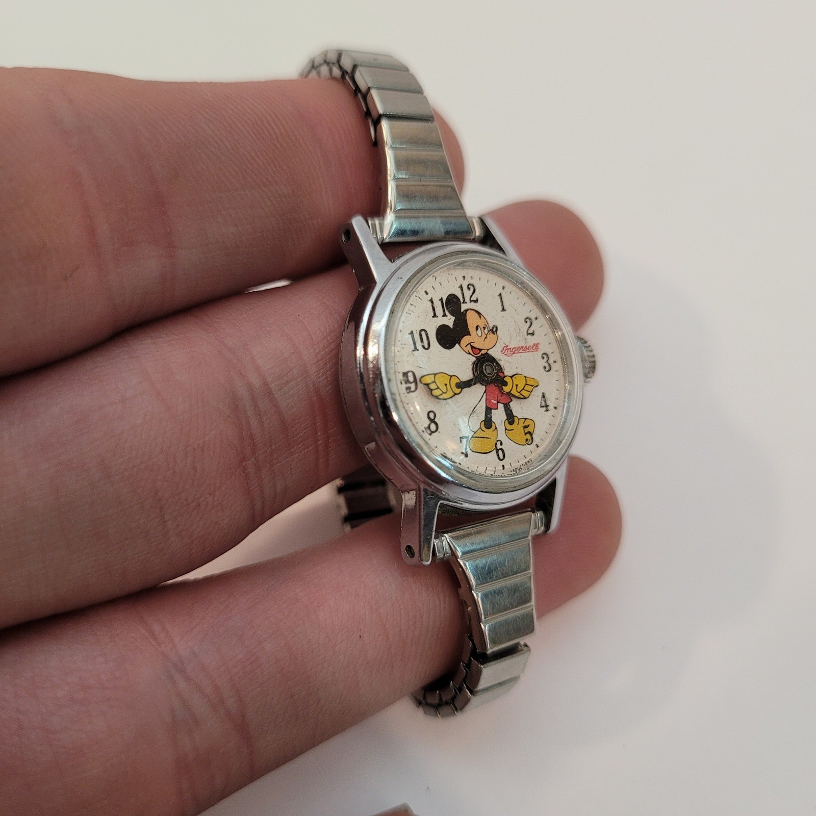 Timex Ingersoll Mickey Mouse Watch Spare Repair Vintage Manual Wind Speidel Band