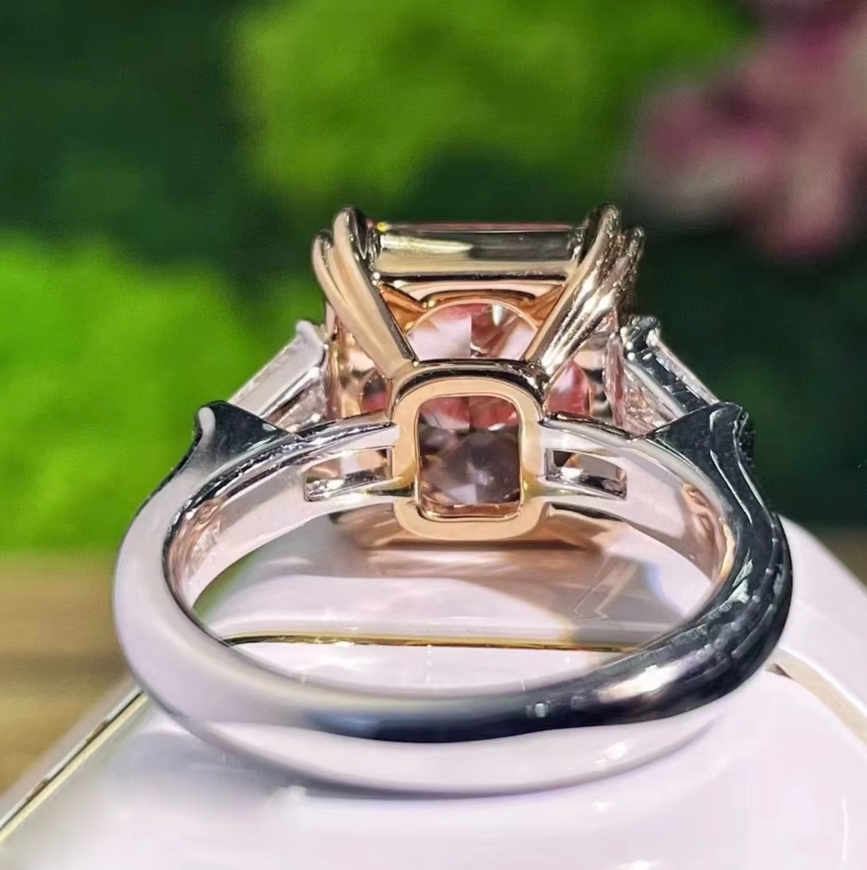 925 Silver, Pink Diamond Ring with Accents, 10 Ct Certified Treated-Great Shine