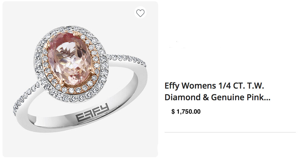 EFFY® 1/4 CT DIAMOND & 1.75 CT PINK MORGANITE 14K WHITE GOLD COCKTAIL RING