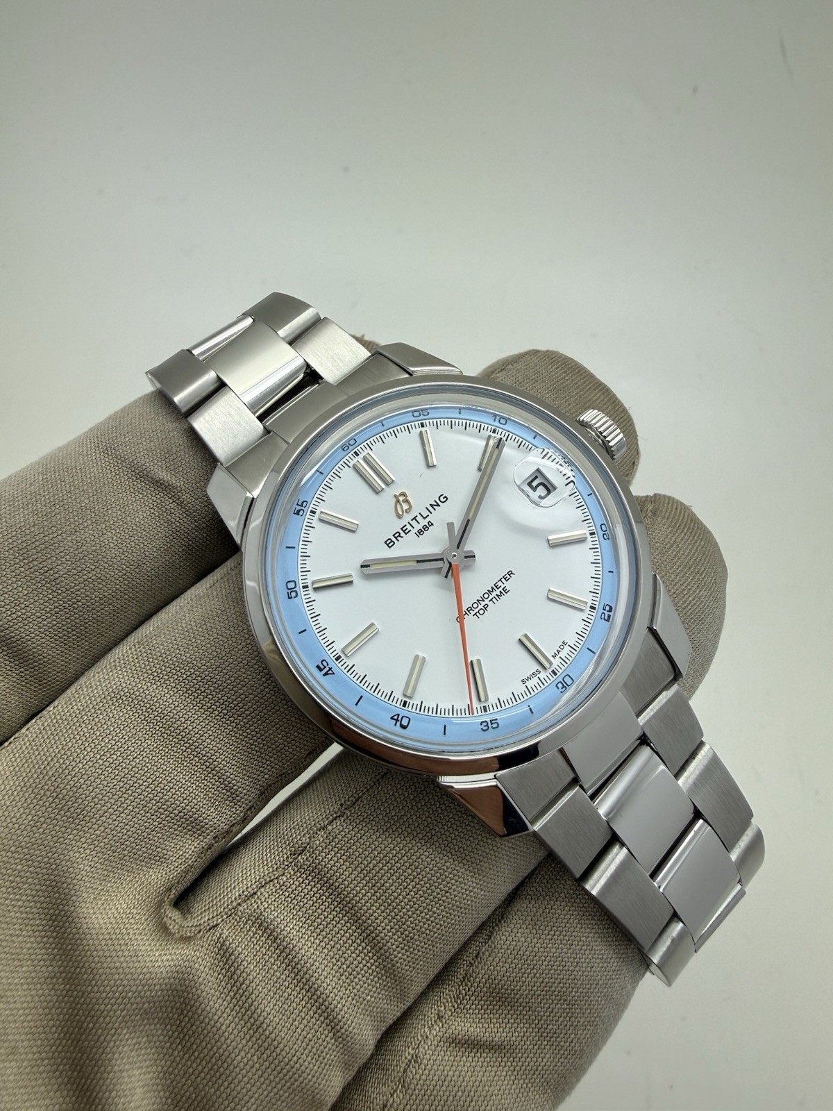 2025 Breitling Top Time B31 Steel White Dial Automatic 38mm Watch AB3113 B+P