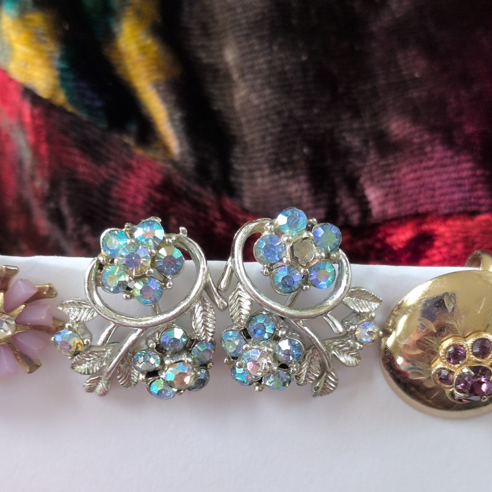 Vintage Coro Marked 5 Pairs Earrings Screwback & Clip As Pictured.