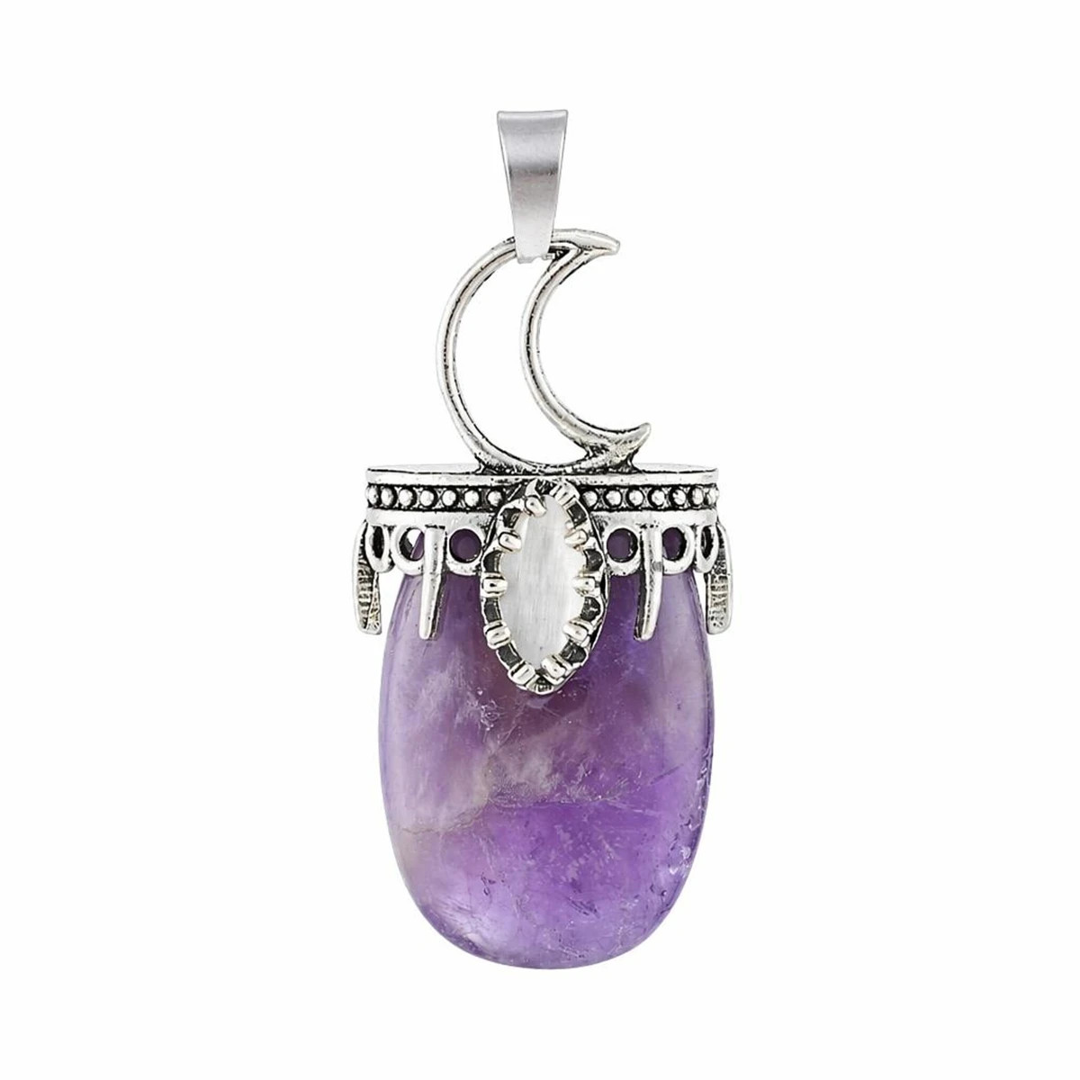6PCS Healing Crystal Crescent Moon Pendant for DIY Jewelry Making Wholesales