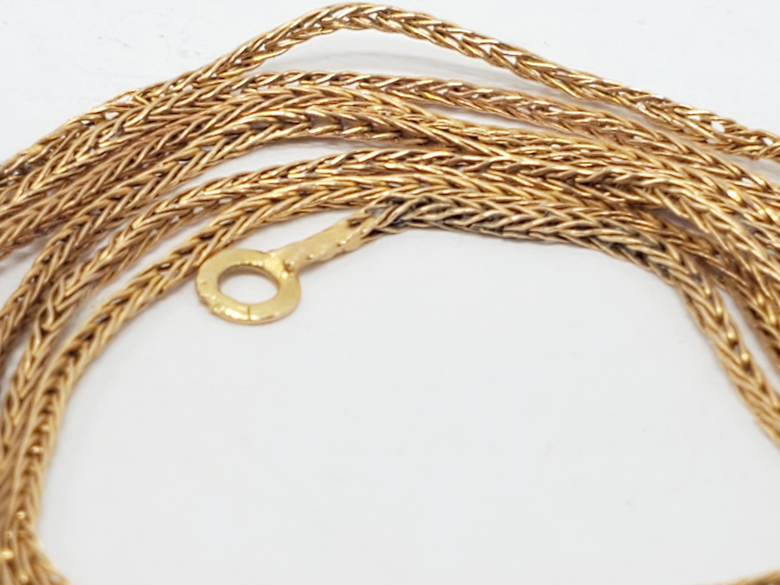750 18K SOLID YELLOW GOLD .8mm Wheat Spiga Espiga Chain Necklace 23.5″ 2.1g