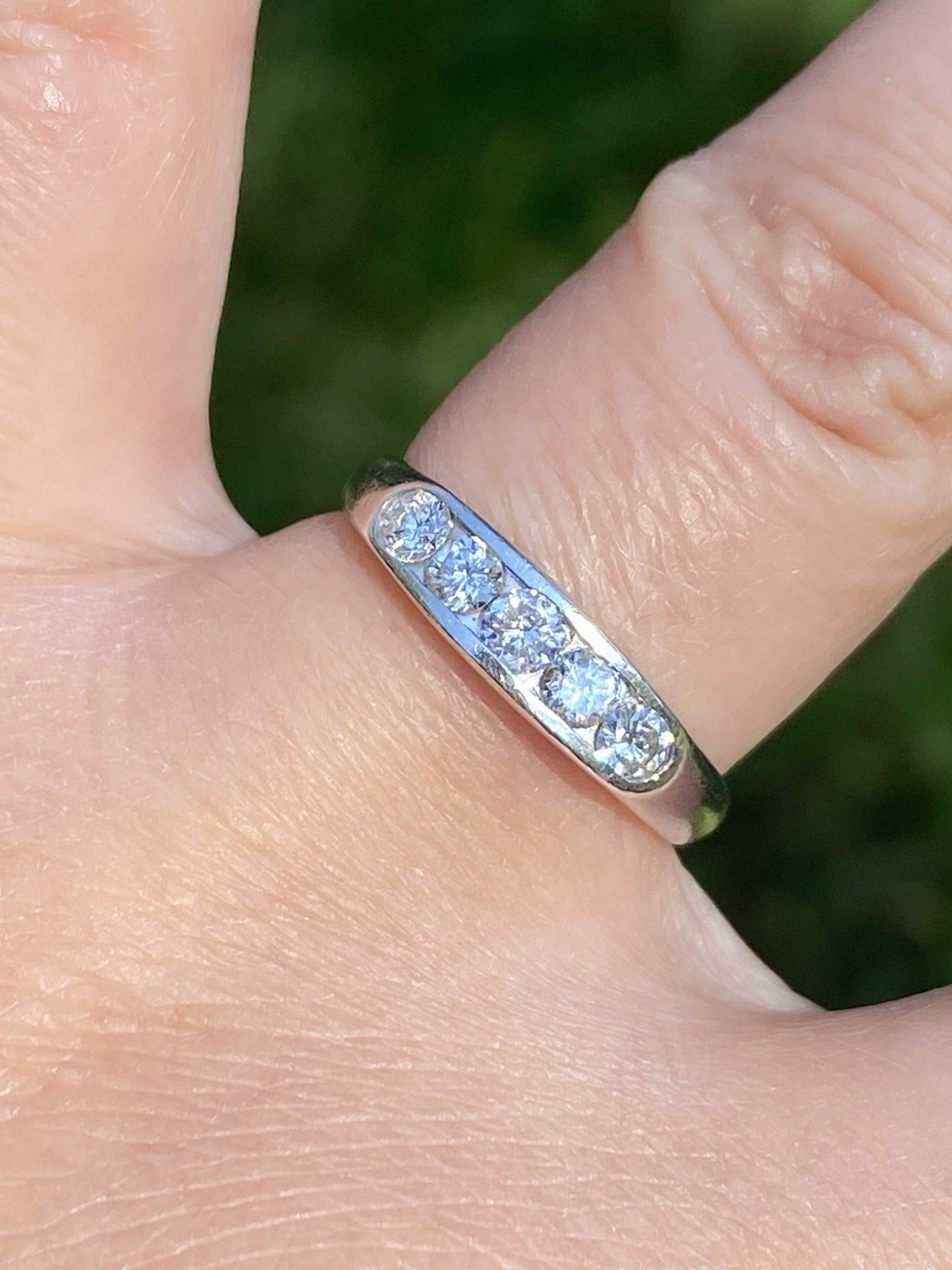 Platinum 0.50CTW 100% Natural Diamond Band Ring Size 7, 4.08 Grams
