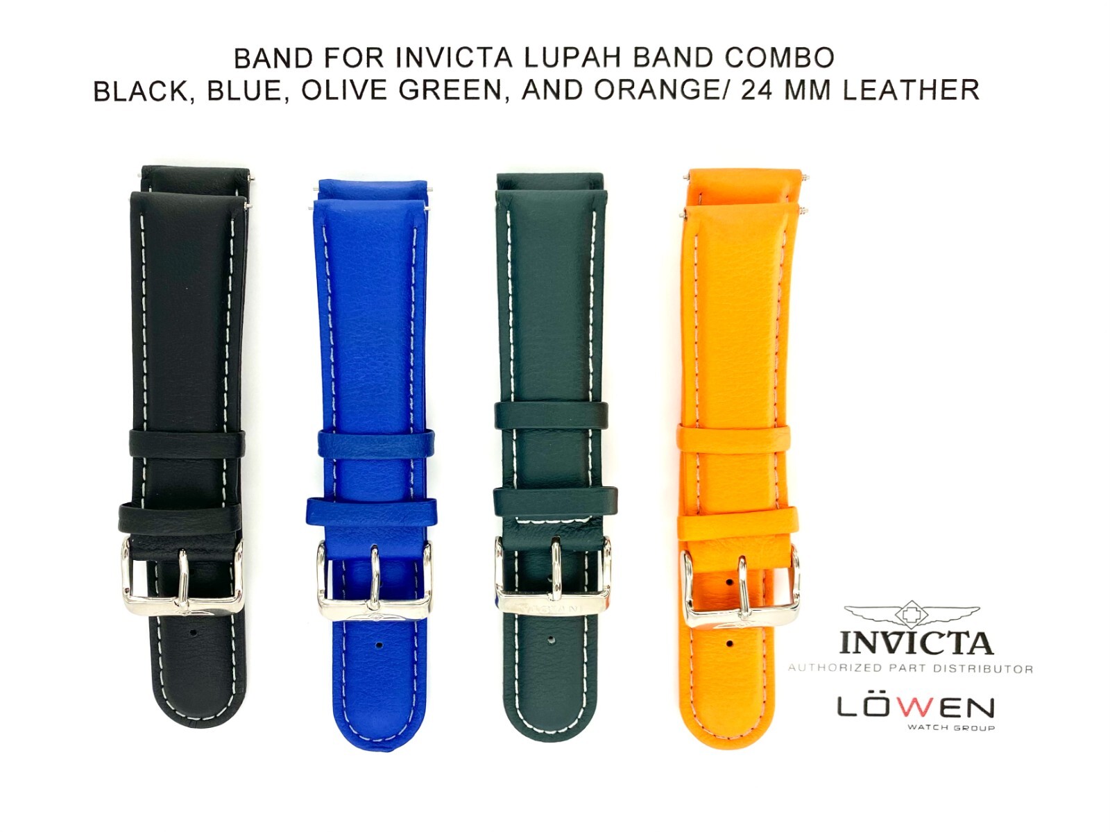 Band Combo for 40 MM Lupahs – qty 4 Genuine Invicta Watch Bands 24mm
