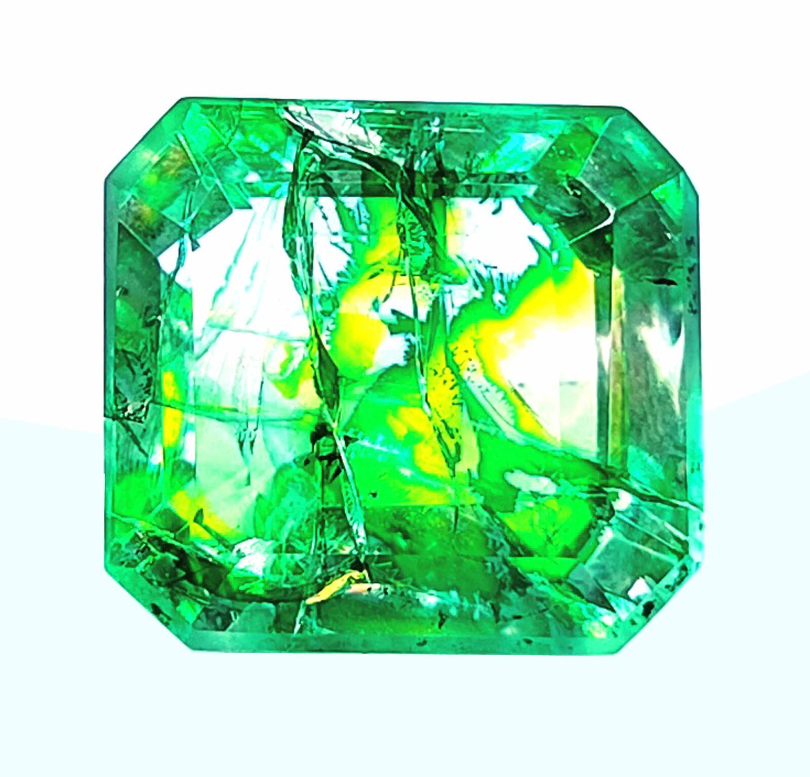 15 Ct Certified Zambia Green Emerald Loose Natural Rare Emerald Cut Gemstone DD