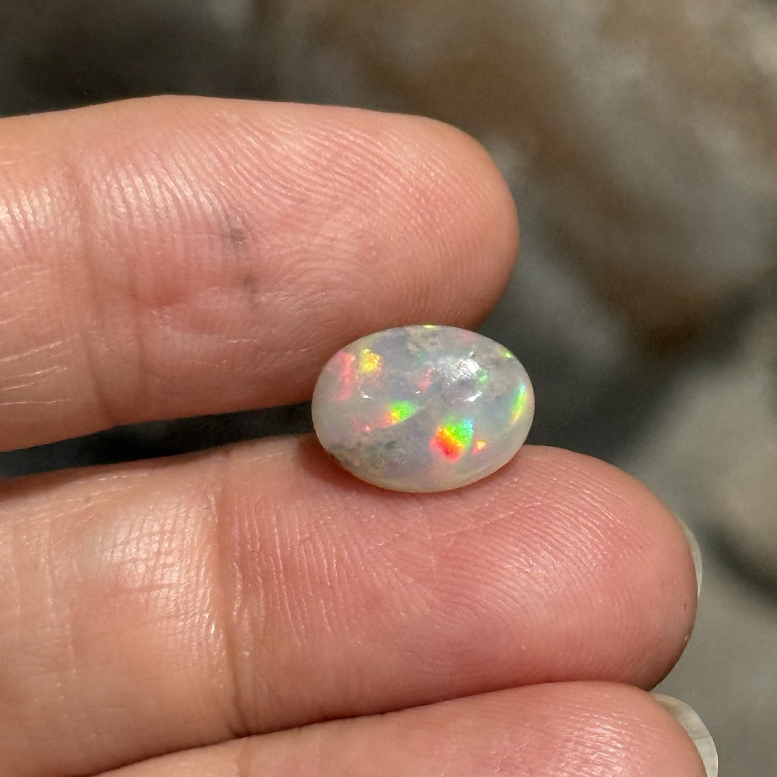 2.7ct 11.8x9x5.4mm Galaxy Ethiopian Welo Opal Oval Cabochon Gem