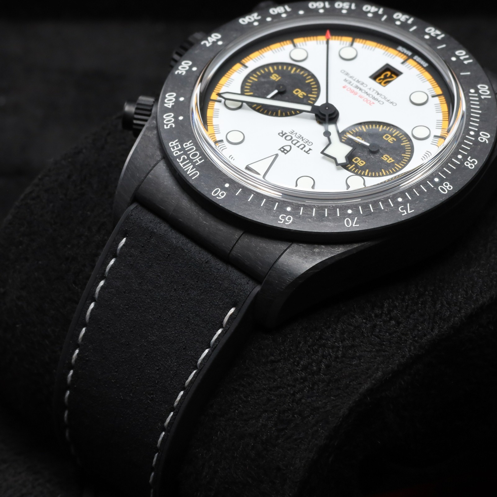 Tudor Black Bay Chrono 2026 42mm Carbon White Dial Hybrid Strap 79377KN