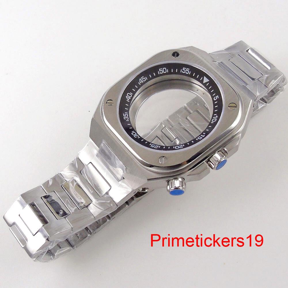 42mm Watch Case Band Sapphire+Chapter Ring Exhibition Back Fit NH35 NH36 NH38