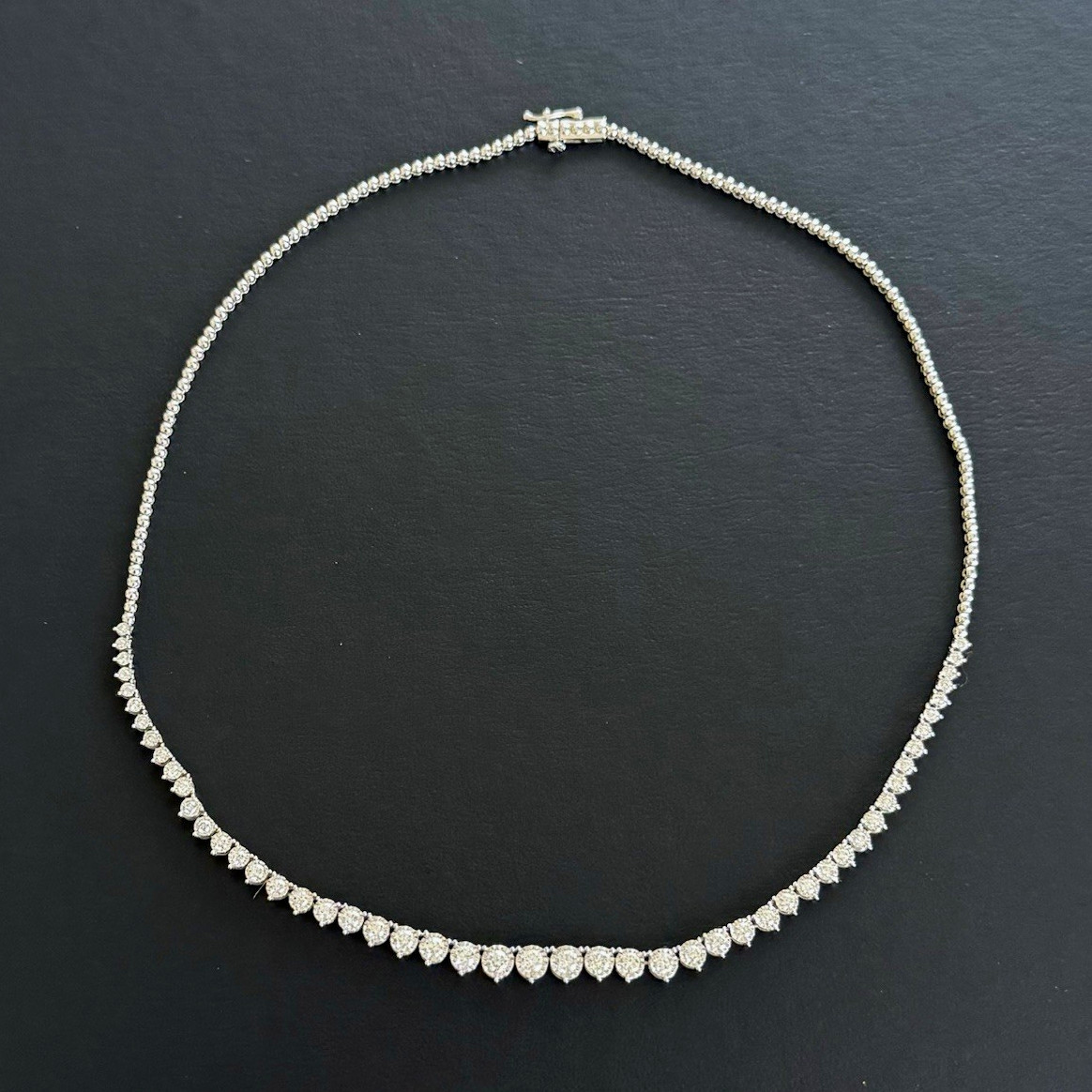 14K White Gold Lab-Created Diamond Tennis Necklace 3 CTW 51 Stone F SI2