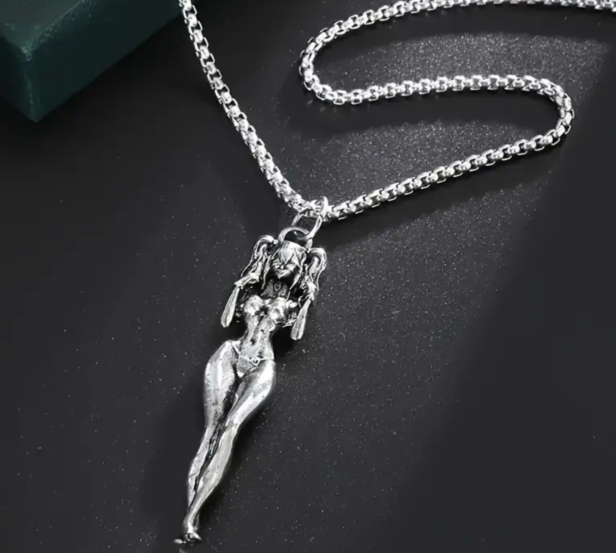Men’s Amulet Stainless Steel Sexy Witch Girl Necklace Pendant Jewelry Wholesale