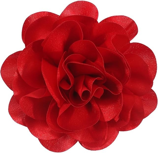 Satin Fabric Rose Flower Extra Large Big Brooches Lapel Pins Silk Camellia Ov…