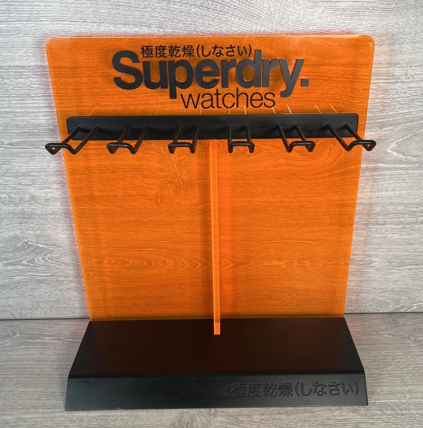 Superdry Watches Promotional Display Countertop Stand Promo Rare Shop Orange