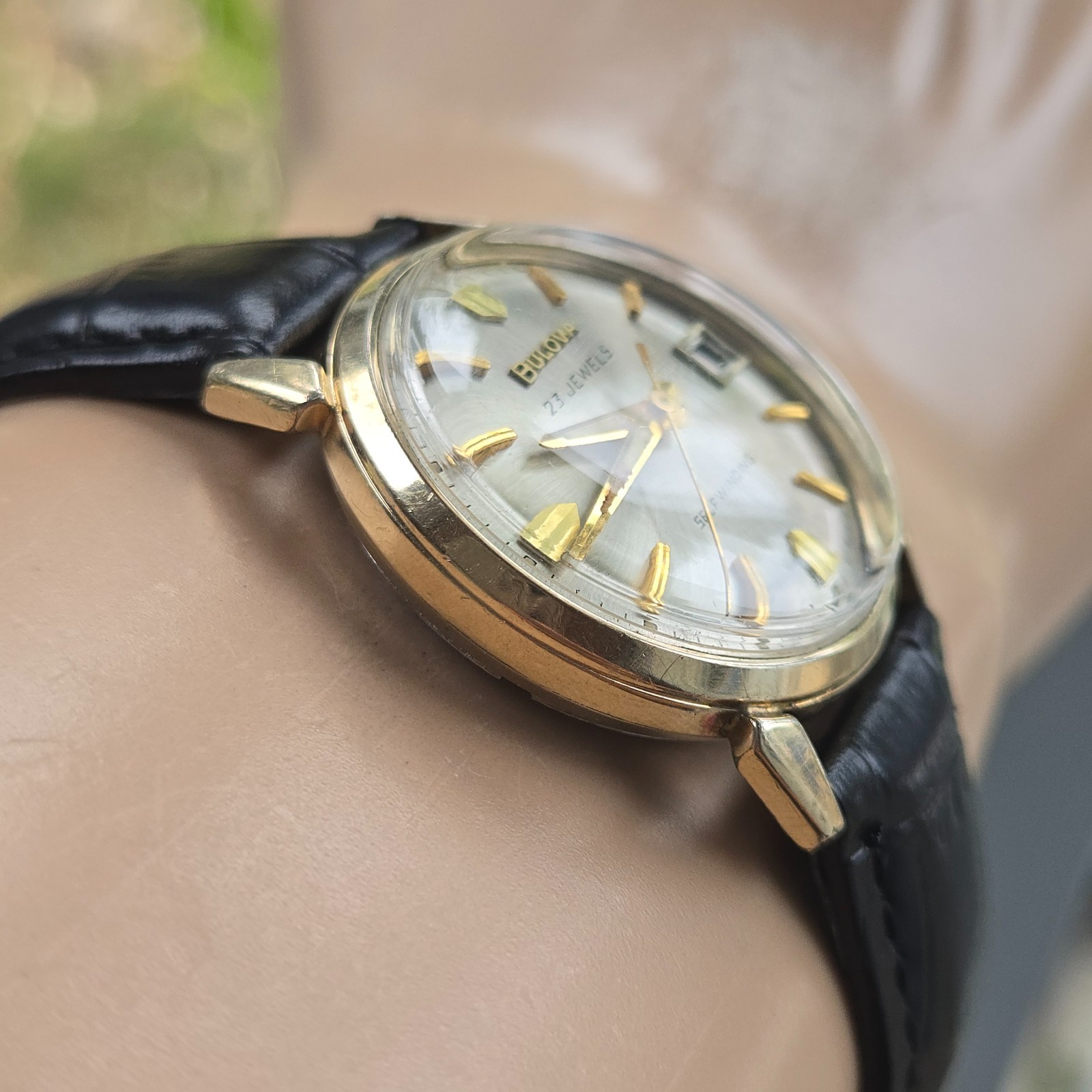 Vintage BULOVA Date King men’s automatic watch 10BPACD 23Jewels 10K RGP 1968