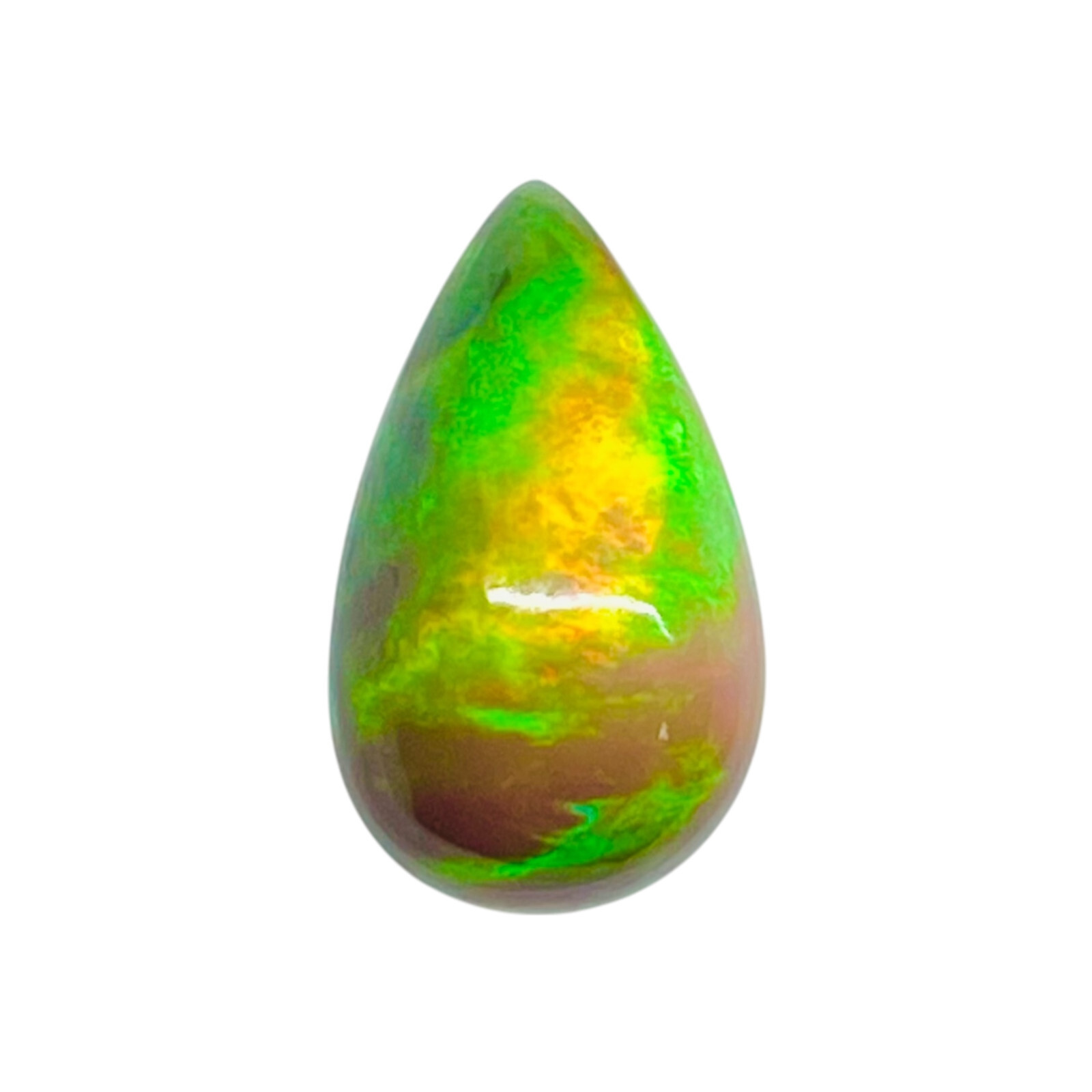 2.88 Ct Natural Ethiopian Black Opal 13.8x8mm Multi Fire Loose Cabochon Gemstone