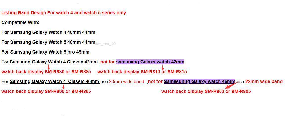 For Samsung Galaxy Watch 4 5 6 7 40/43/44/47mm Stainless Steel Metal Strap Band