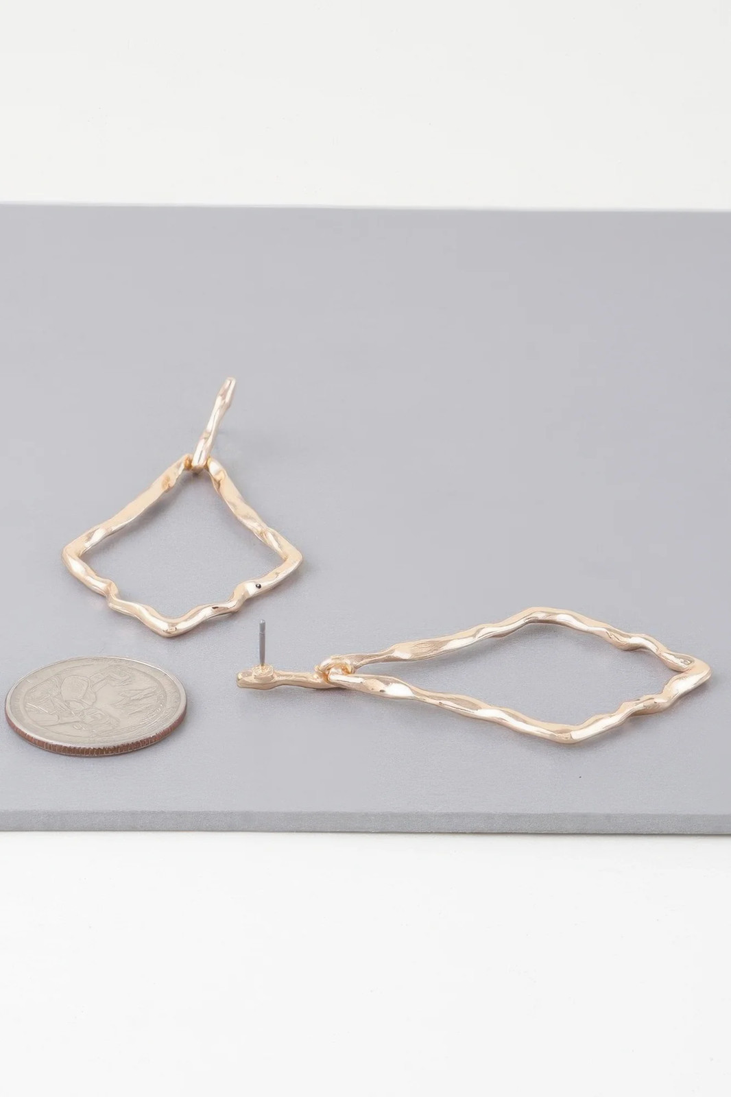 Shiny Hammered Kite Earrings