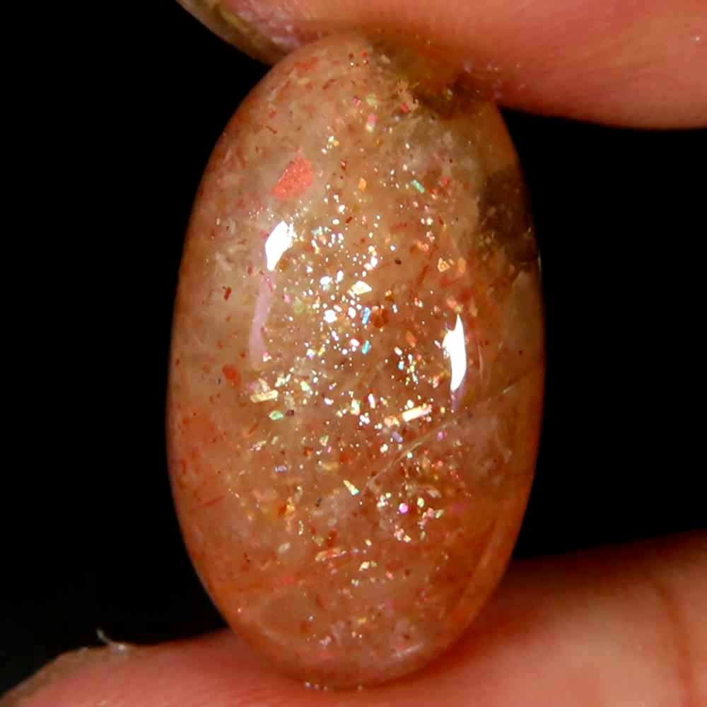 13.90Cts.100%Natural Golden Sunstone Oval Cabochon 12x20x7mm Loose Gemstone