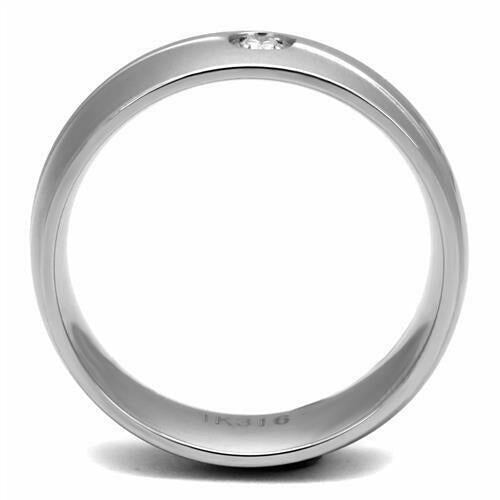 Men’S Stainless Steel AAA Grade CZ Clear Ring Band 8 9 10 11 12 13 Tk2931
