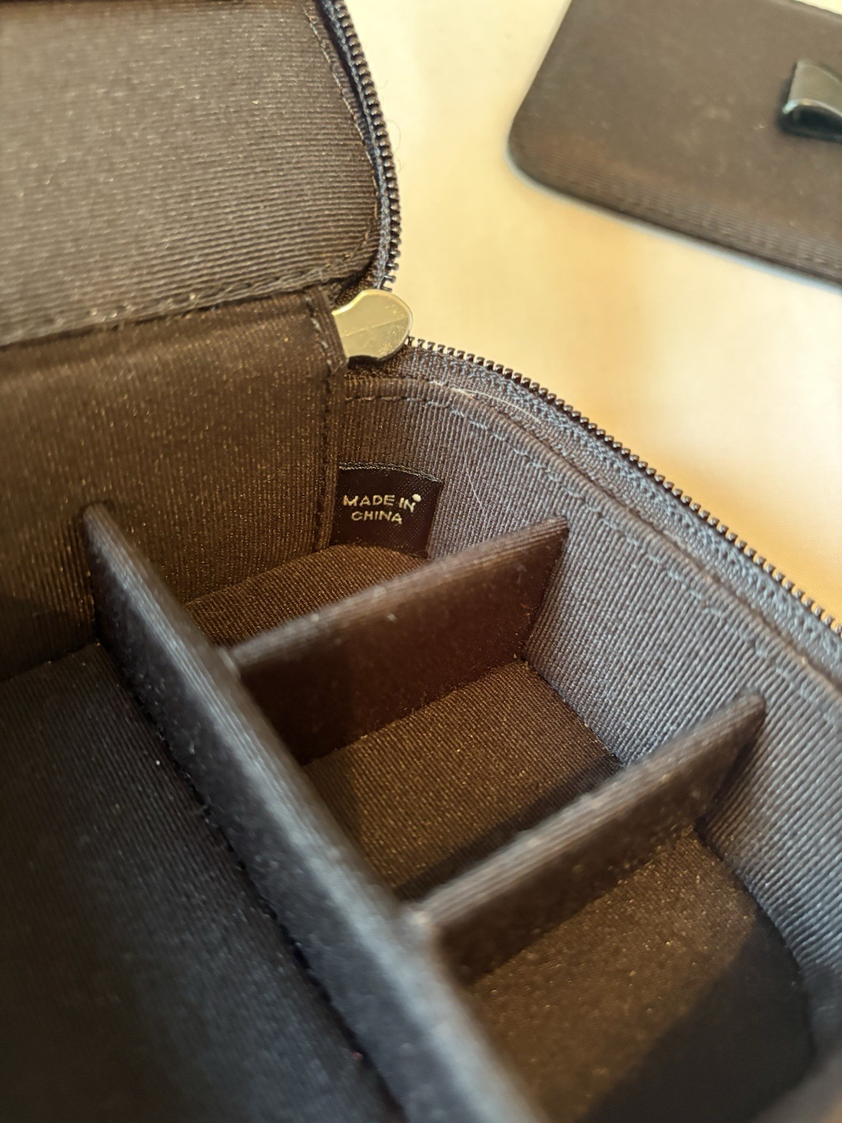Authentic COACH Signature Monogram Travel Zip Around Jewelry Case BLACK