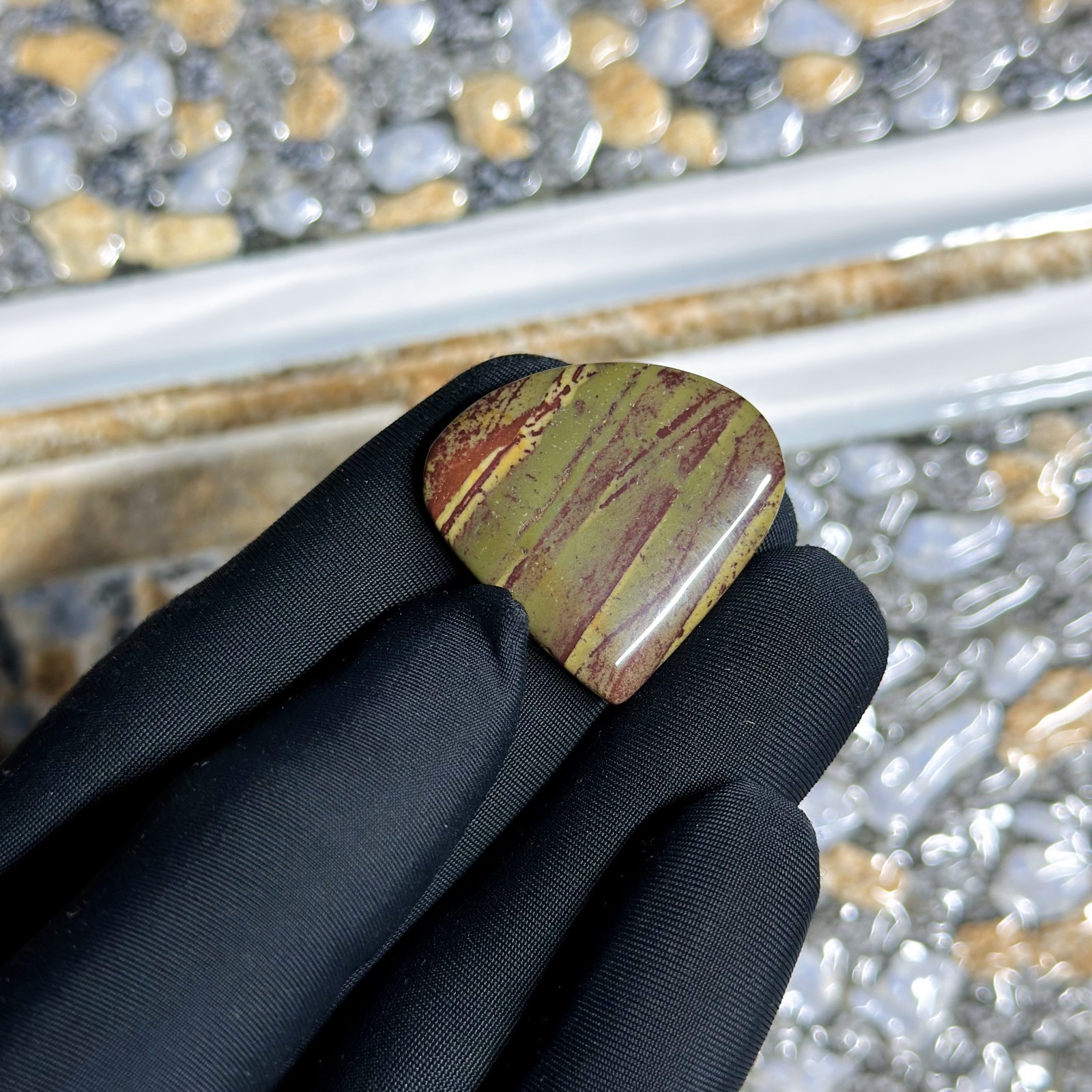 Authentic Jasper A++ Grade, Pear Cabochon, High Polish Gemstone, 32x30x5MM