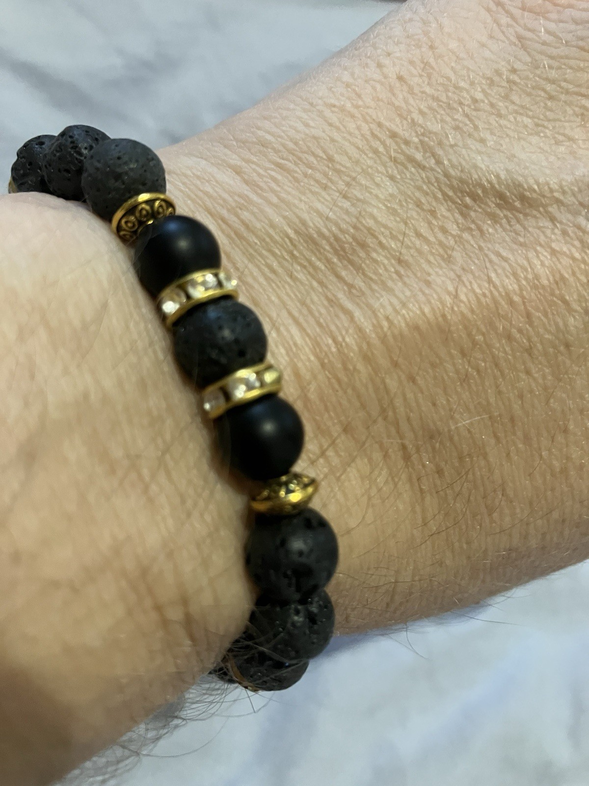 Black Lava Bead Bracelet Essential Oils Aromatherapy Diffuser