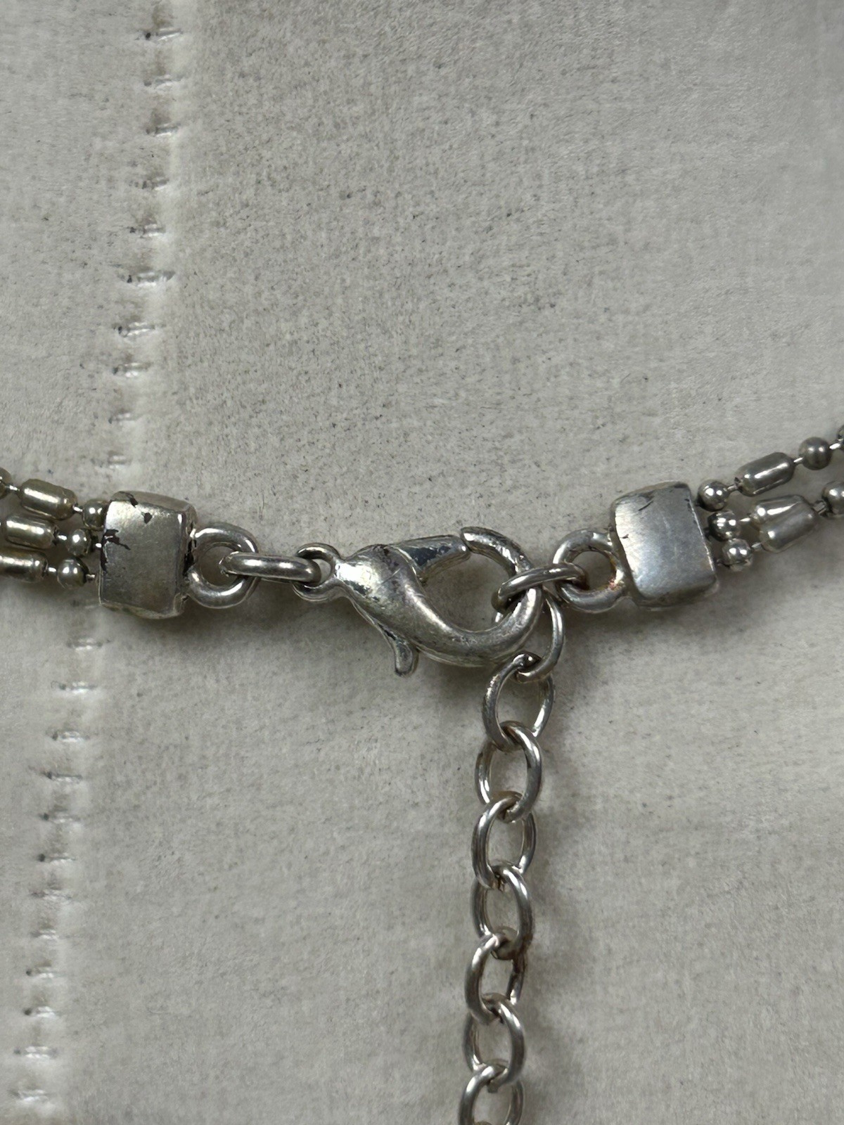 Premier Designs Silver Tone Chain Necklace Floral Round Charm