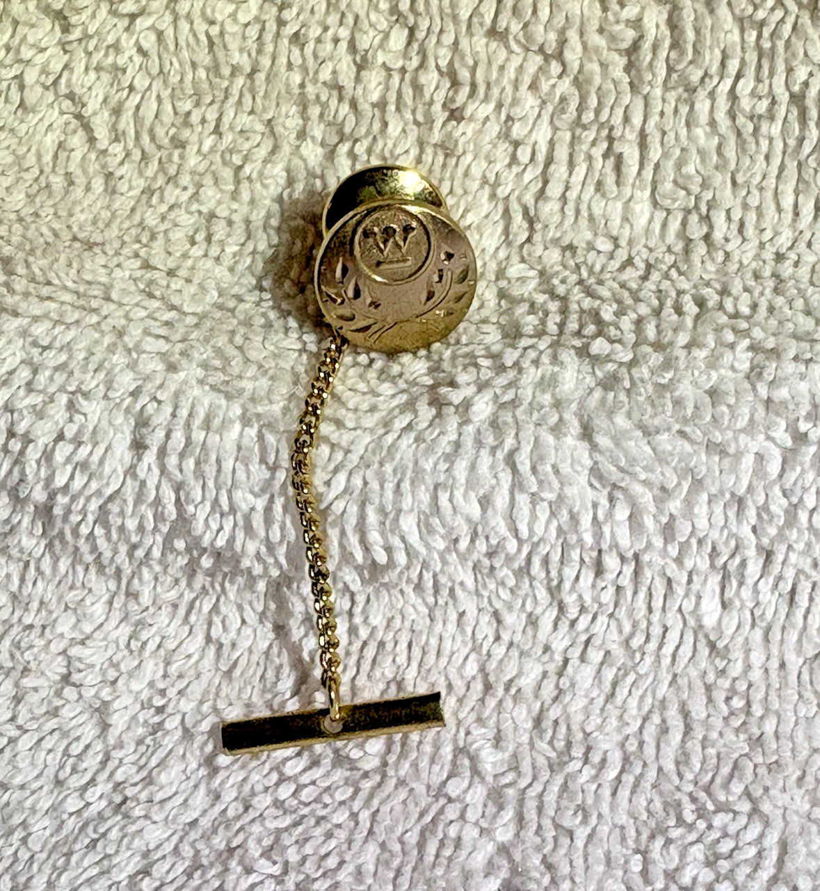 Gold-Tone Westinghouse Service Award – 10 Years – Tie Tac with Tie-Bar