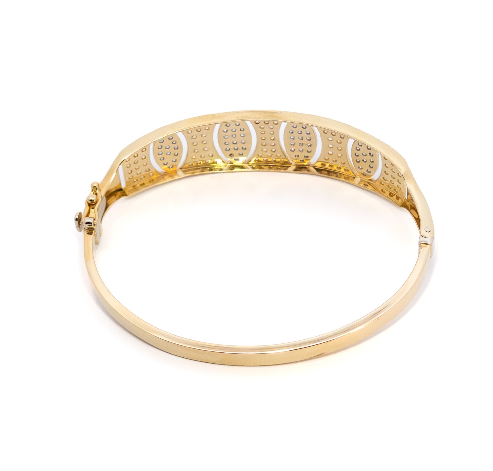 Gold bangle, gold bangle with zircon, yellow gold 585 14 KT