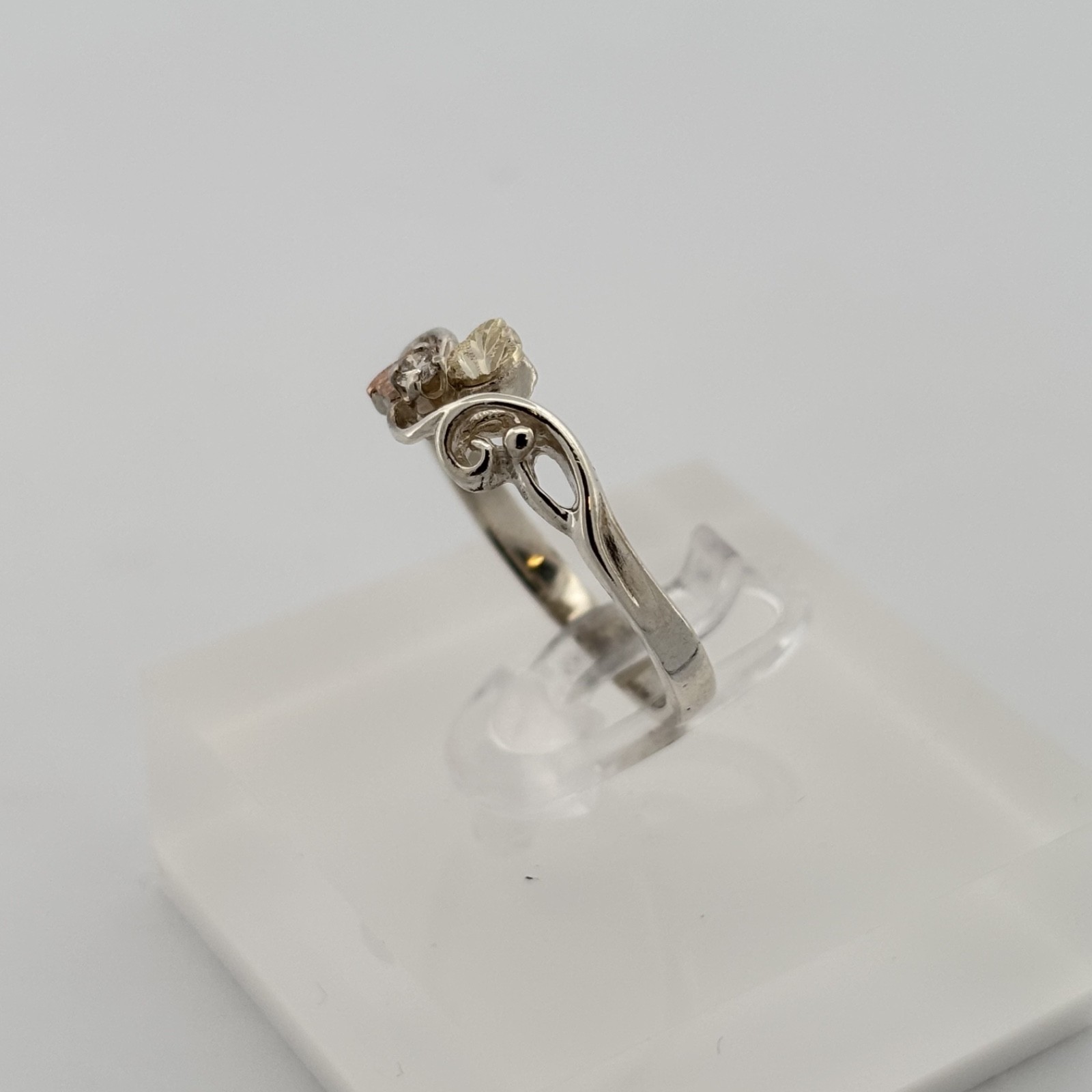 Sterling Silver 12k Black Hills Gold Promise Ring Size 7.75 Landstroms