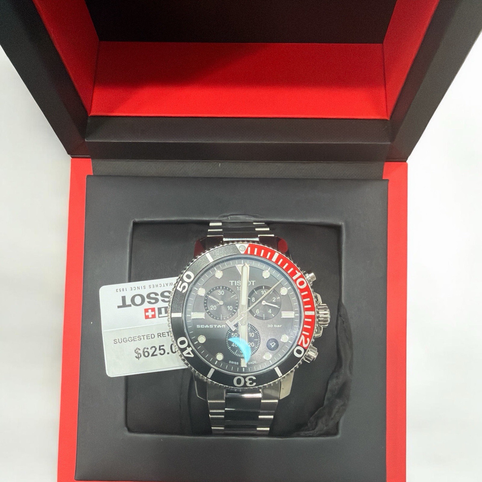 Tissot Seastar 1000 45.5mm Quartz Chronograph 300m Diver Watch Black