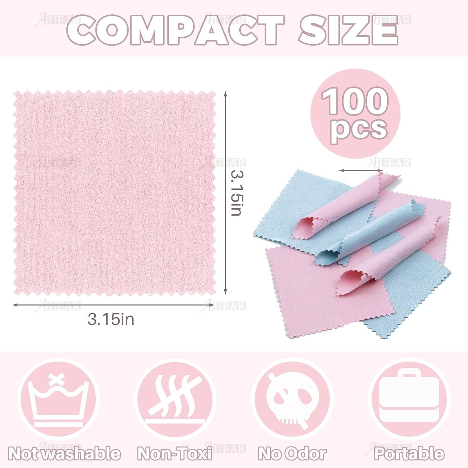 AUEAR, 100 Pack Jewelry Cleaning Cloths, Polishing Cleaner Cloth for…